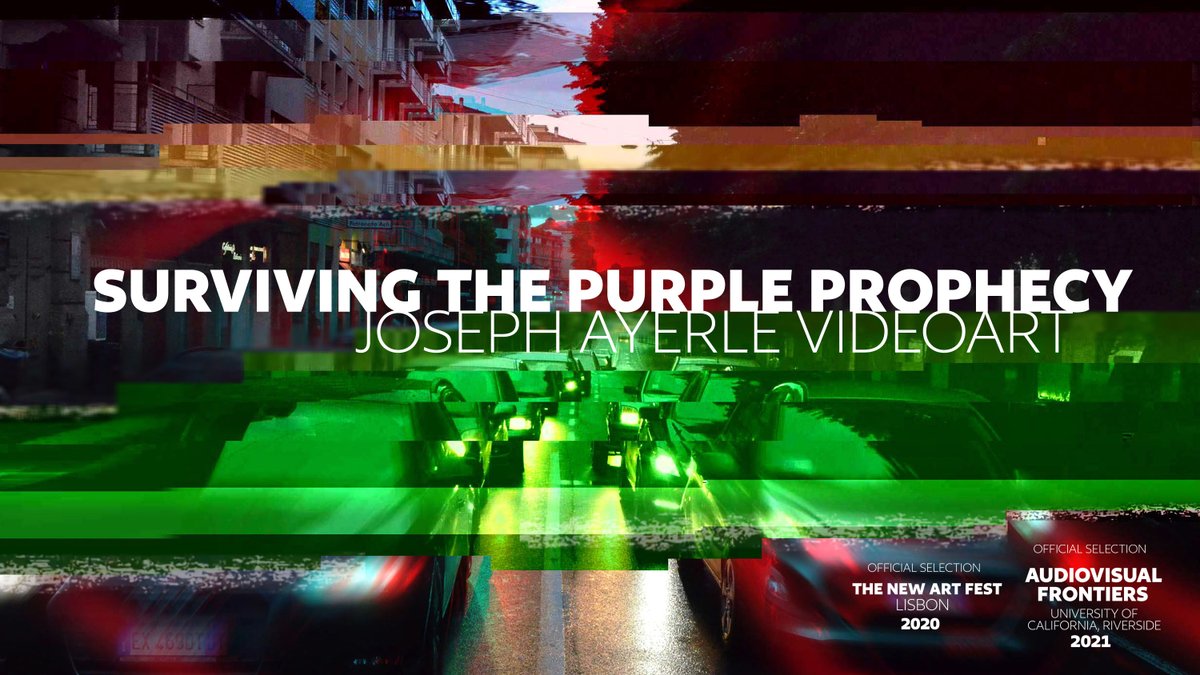 JosephAyerle's tweet photo. The #exhibition #Audiovisual Frontiers of UCR ARTS and #UCRMusic including my artwork #PurpleProphecy is here! #UniversityOfCalifornia #videoart https://t.co/G3qS80nttH https://t.co/c7F0tnFadq