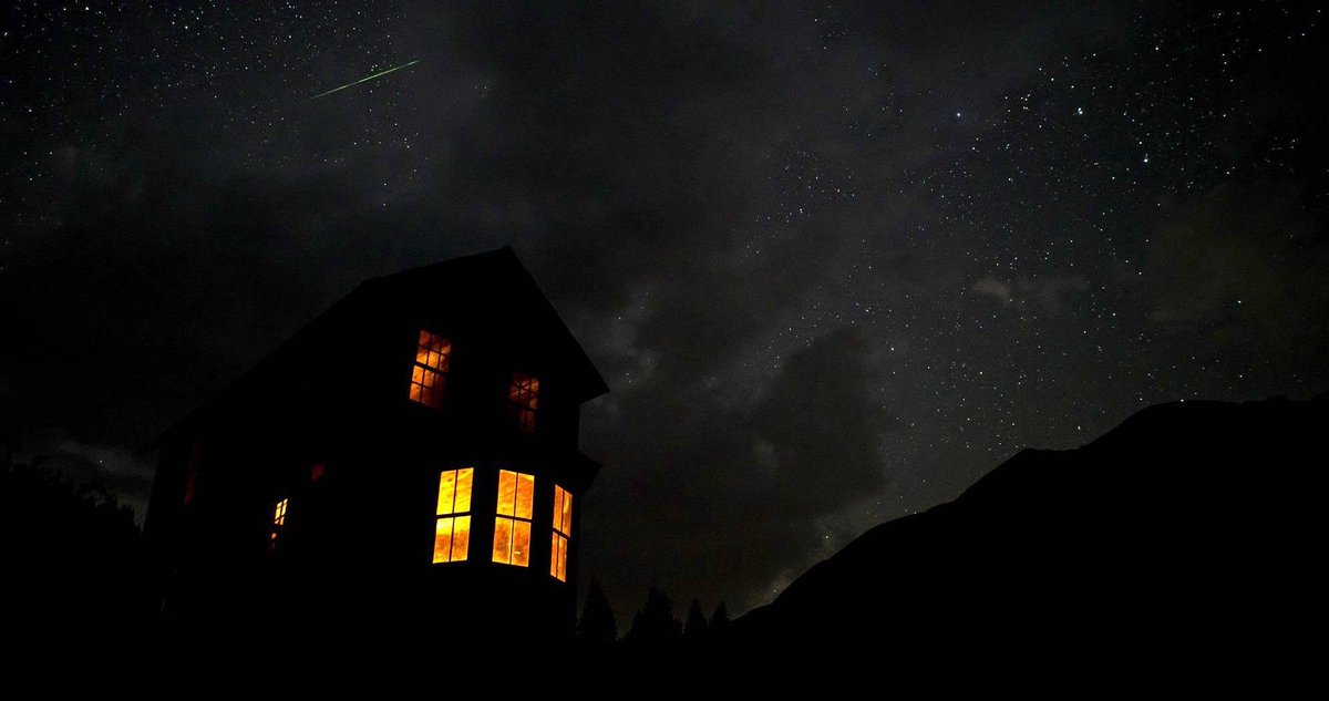 The Duncan house in the ghost town of Animas Forks  Colorado.  From my short western film, The Crossing.

The green streak above the house is a meteor.  #GhostTowns #TheCrossing #AnimasForks #meteor #Astrophotography #haunted #HauntedHouse #stars #Colorado #TimeLapse #westerns