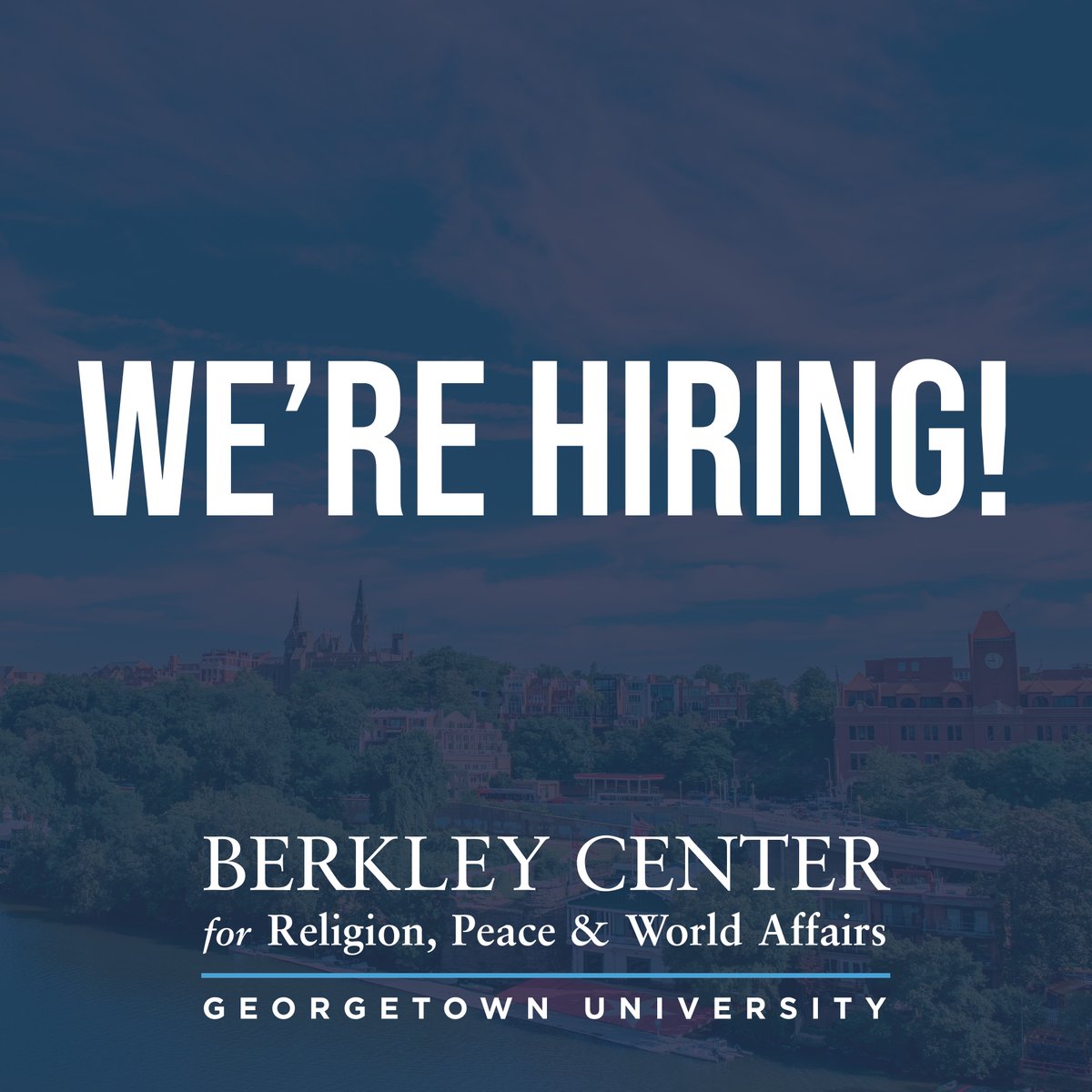 GUberkleycenter's tweet photo. Come join our team! The center is looking for a communications associate to develop content across a range of media products that elevates the center's work at the intersection of religion and world affairs. #DCjobs #JobsinDC #hiring
Apply now: https://t.co/oukx3bms4R https://t.co/TQh1KvjdH6