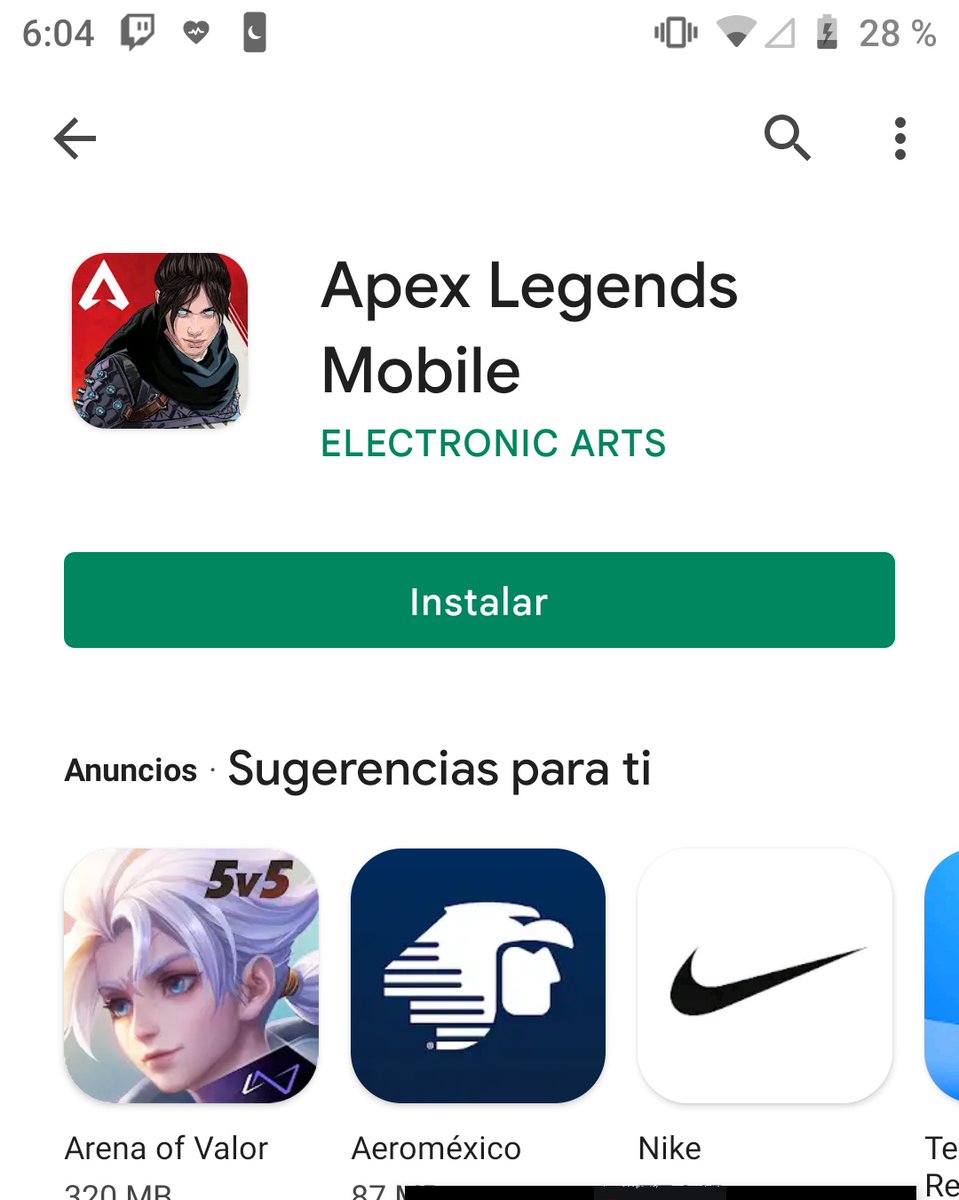 Aparece para descargar pero tira error cuando le das instalar #apexlegendsmobile