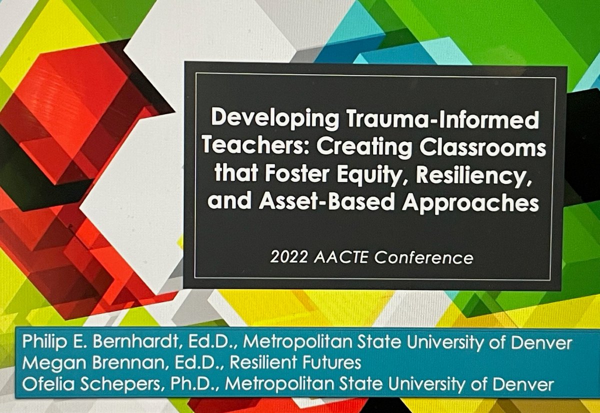 ResilientFuture's tweet photo. We are so grateful for the opportunity to present at the @AACTE Annual Meeting in New Orleans with @MSUDenverEd faculty about two forthcoming edited books!
#TraumaInformedEducation #AACTE22 https://t.co/WEeQWQM38u