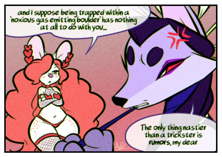 Only reason I made this comic was because I really enjoyed reading up on the Tamamo-no-mae mythos and figured she'd be a fun character to play around with 