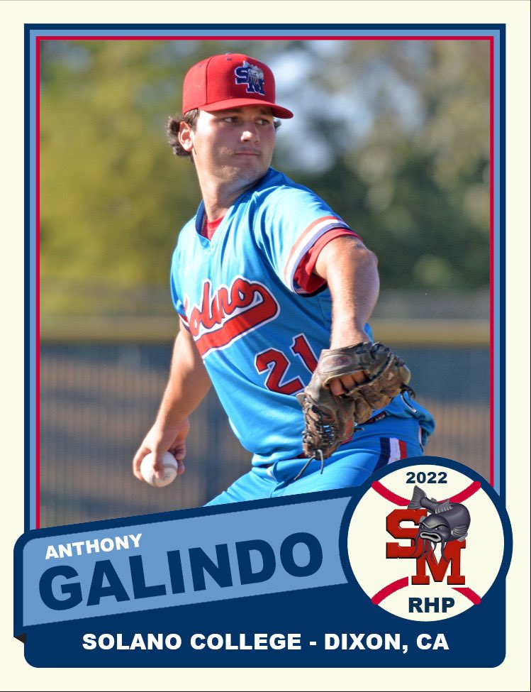 SolanoMudcats's tweet photo. 2022 Roster Announcement: Welcome back @solanobaseball pitcher and Dixon native Anthony Galindo (@AntG_6) Anthony led the '21 Mudcats staff in games started and innings pitched. 
@CCL_Baseball 
#cclbaseball
#mudcatstuff https://t.co/6G5hTI0MBG
