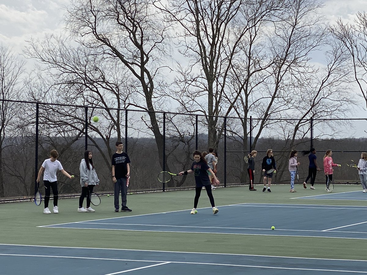 Tennis taking advantage of the warm temperatures today!