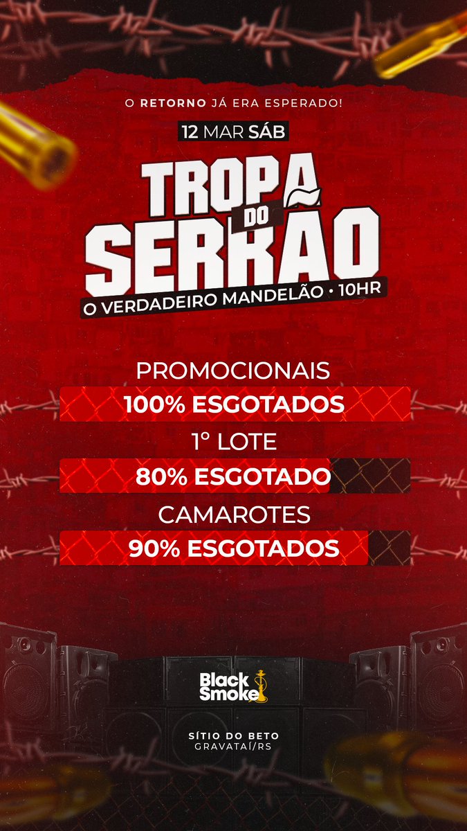 TropaDoSerrao_'s tweet photo. Faltam apenas 5 dias para nosso grande evento! previsão de casa cheia, se preparem que vem muito mandelão por aí 🔥 https://t.co/wedyKvemkX