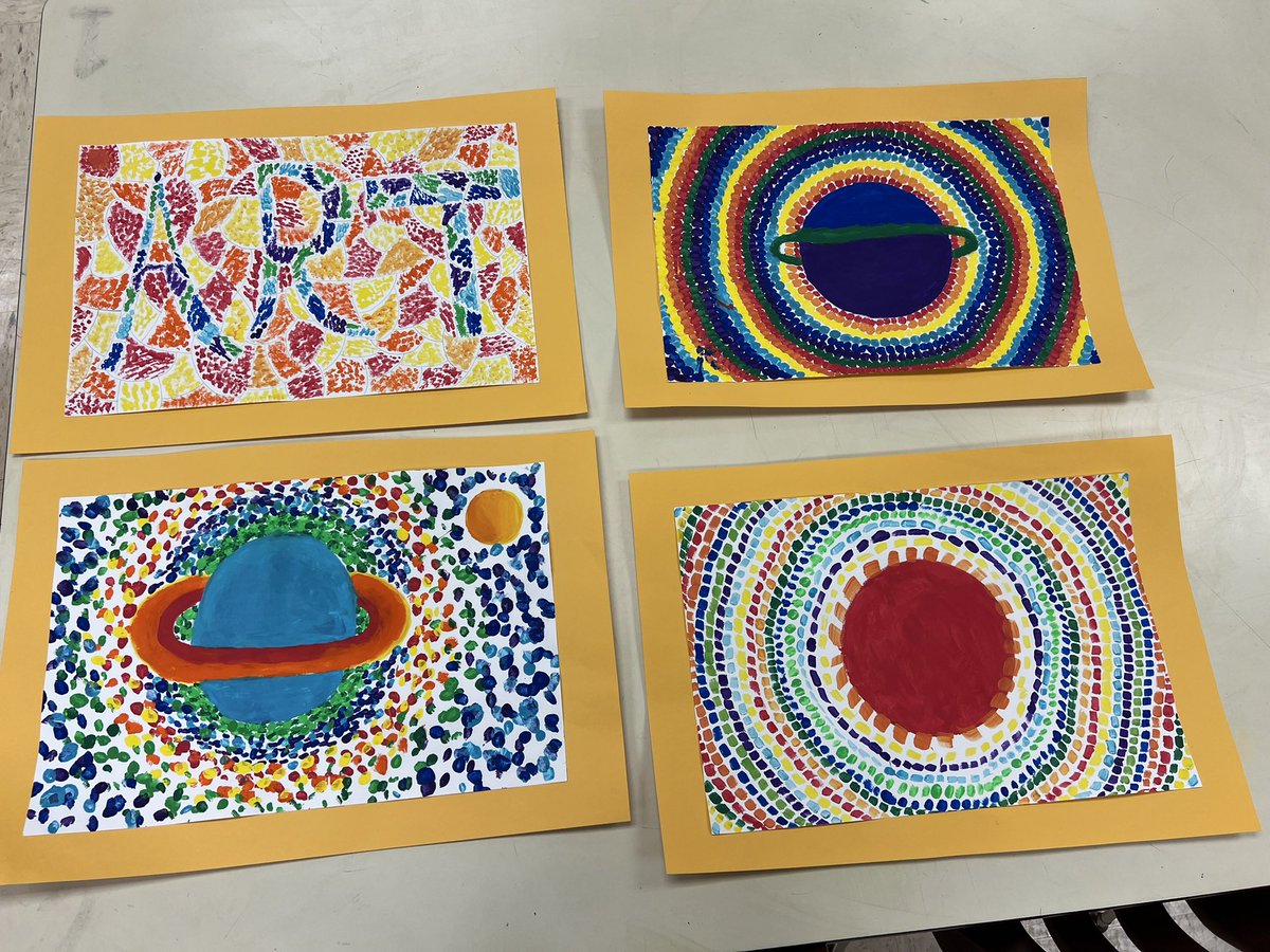 HakimNarden's tweet photo. Alma Thomas inspired painting by 5th grade. What an awesome job Mrs. Melton’s class!!!👏😊 @LowesIslandElem @LCPSOfficial @MrsMelton5th #BlackHistoryMonth https://t.co/elowFJsWfJ