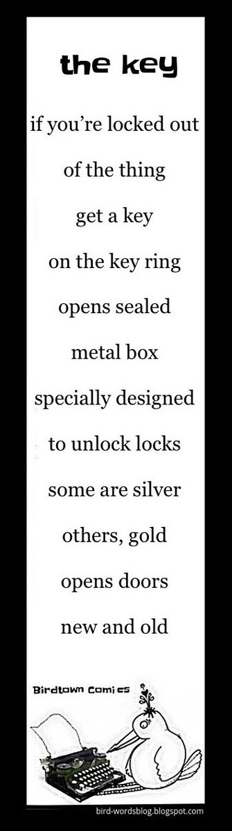 BoxPoem's tweet image. the #key