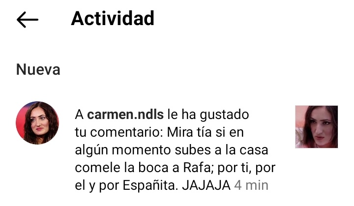AlbaMinuchi's tweet photo. DE NADA, RAMENS.
(Me ahogo que se lo he puesto de coña desde mi cuenta fake crislu y le ha dado me gusta).
#Secret8M https://t.co/qfpVXe5T7i