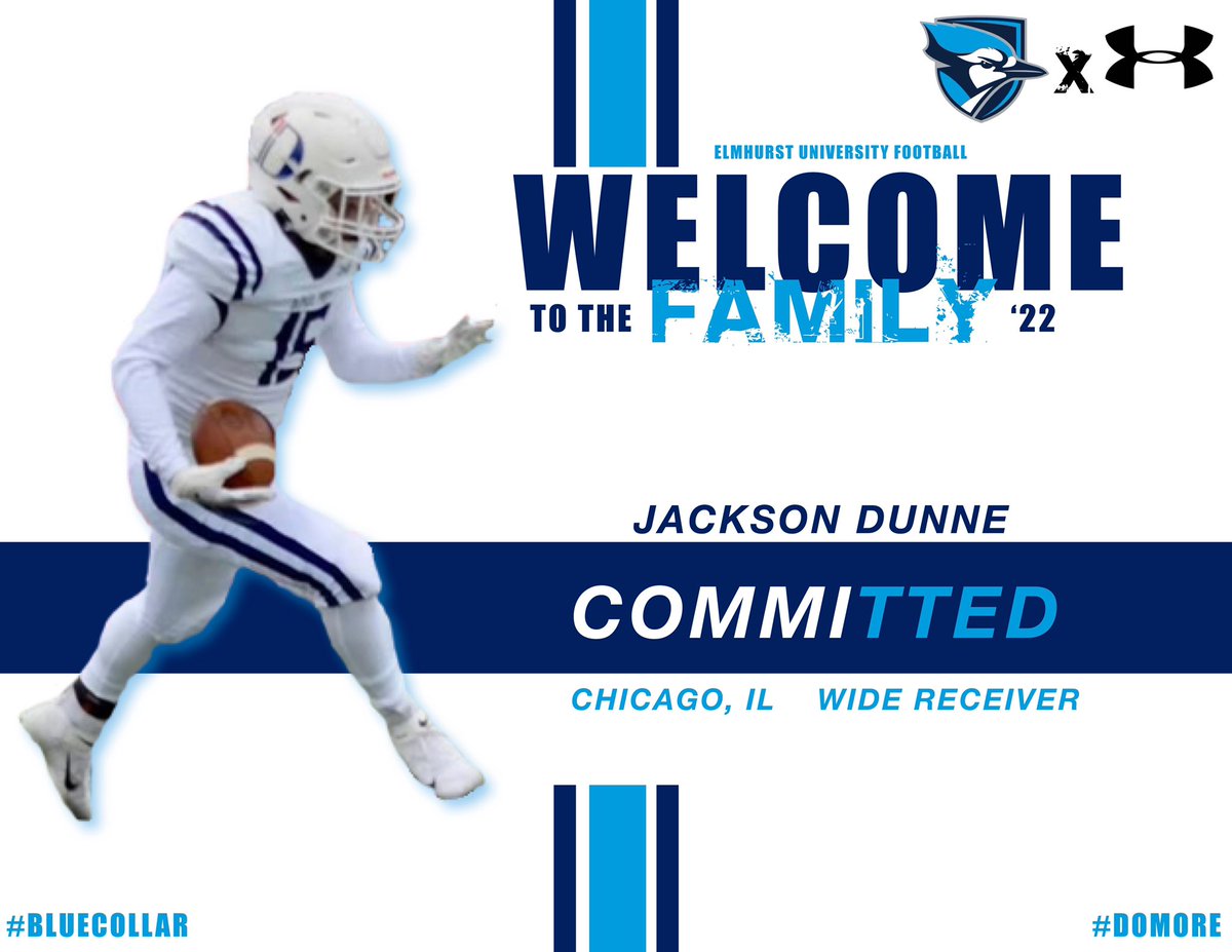JacksonDunne1's tweet photo. I’m very excited to be Continuing my football and academic career at Elmhurst University. #GOBLUEJAYS 🔵⚪️🐦 @EUCoachMac @CoachLehto @coach_lhump @coachpass23 @DePaulPrepFB @MicahLoweHTA https://t.co/wIOK2DbDhq