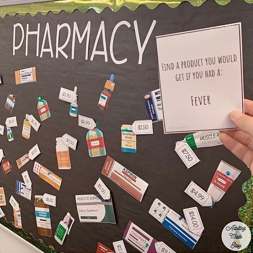 SpEdAdulting's tweet photo. 💊Interactive Pharmacy Bulletin board activity! https://t.co/bacJ2LEtcp https://t.co/3YavnyyrPR