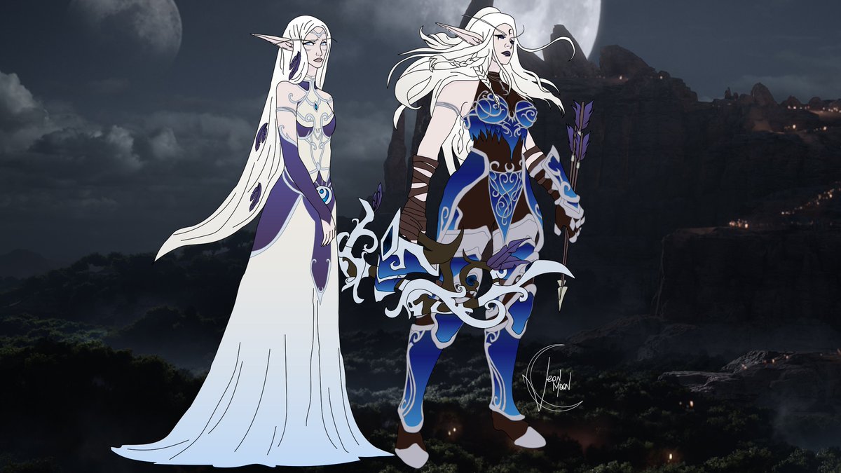 JeonMoonS2's tweet photo. The Nightwind Sisters: Ayune and Asyuna 🌙
my night elf characters from World of Warcraft

#worldofwarcraft #warcraftart #nightelf #priestess #hunter #nelf #moon #nightwarrior https://t.co/NuHQHurM2h