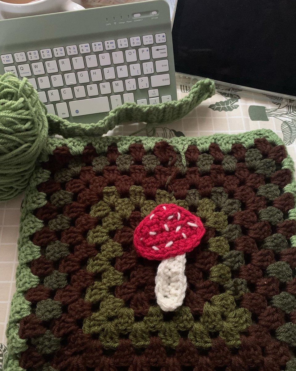 YumbieStudio's tweet photo. here’s my most recent wip! hope you like <3  
 #crochet #mushroom #cottagecore https://t.co/xQtPT3X6Kf