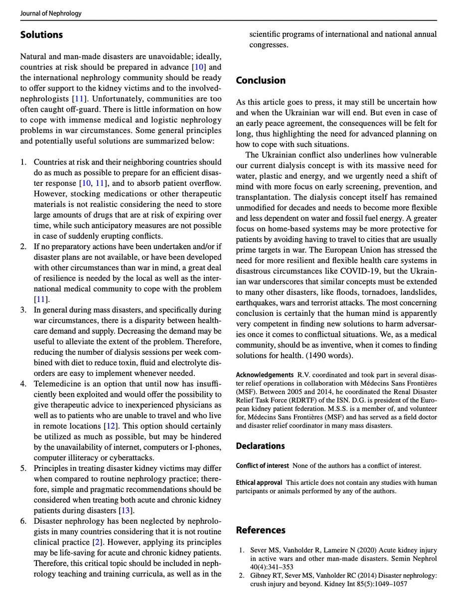 Wars &amp; #kidney patients: a statement by the European Kidney Health Alliance related to the Russian‐Ukrainian conflict

link.springer.com/article/10.100…