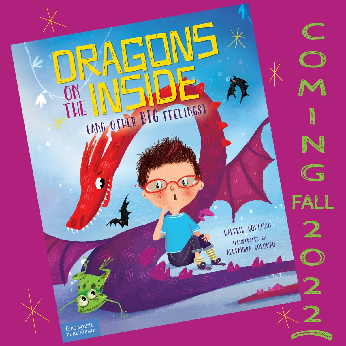 COVER REVEAL!
So excited that DRAGONS ON THE INSIDE (AND OTHER BIG FEELINGS), published by <a href="/FreeSpiritBooks/">Free Spirit Publishing</a>, is coming this fall! Because big emotions can be hard to navigate sometimes ... 
#CoverReveal #Kidlit #PB #picturebook #emotions #EQ #AlexandraColombo #teacherresources