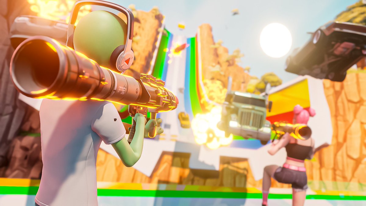 Kallu3D's tweet photo. "Rocket Vs Cars"🚗🚀 @pera_et 

This was for sure one of the arts that I was most happy to do, it was a dream come true to see my art inside the game, I hope you like it

Support is appreciated :) https://t.co/UPa7FpRDtZ