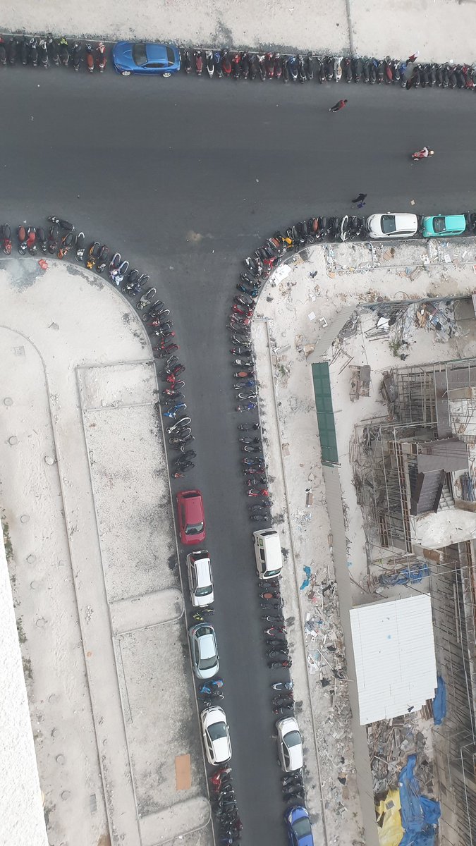 This is where you are supposed to park, but this is how is humans like to park...