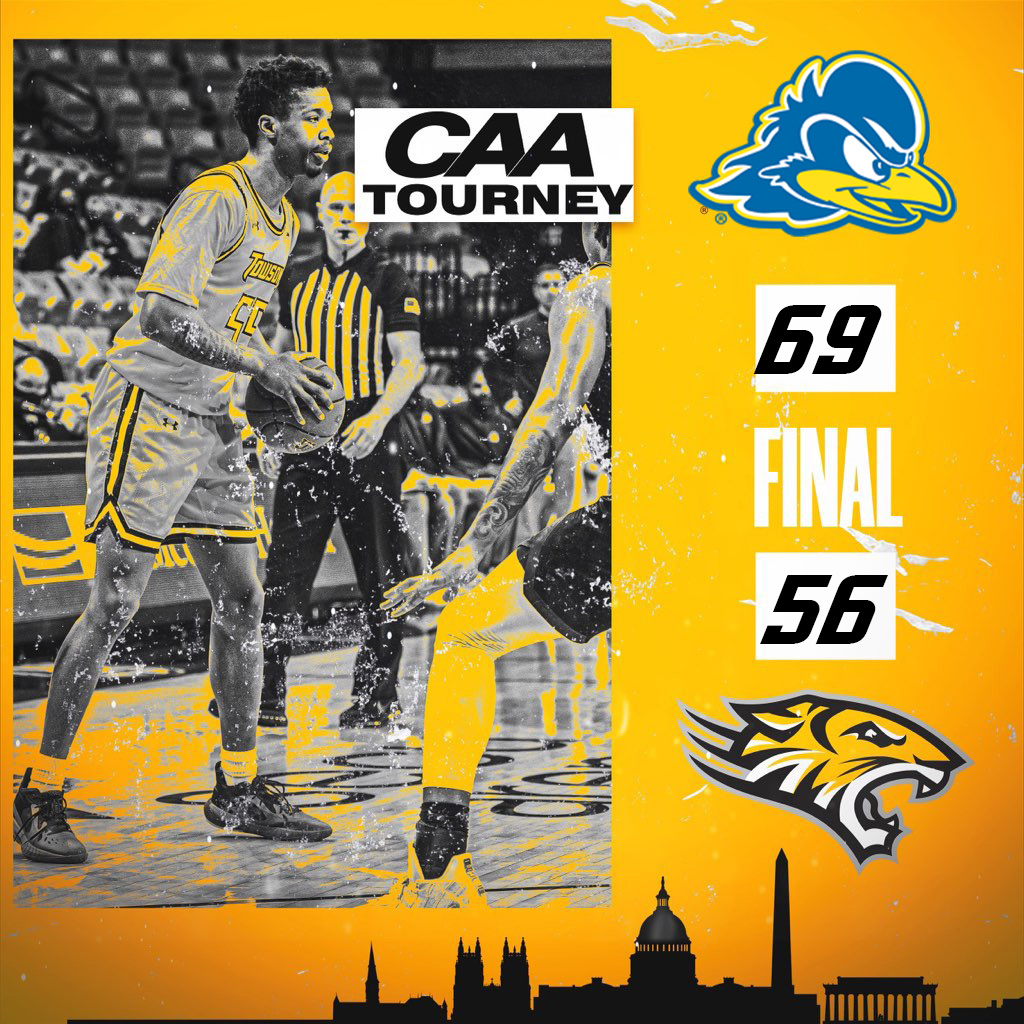 Towson_MBB's tweet image. Final.
#UnitedWeRoar | #CAAHoops