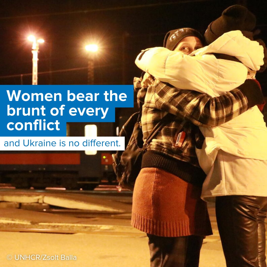 Refugees's tweet image. 1.7 million people have fled Ukraine, mostly women and children.

The humanitarian response must:

🔵 Take into account women and girls’ unique needs
🔵 Include women in decision-making
🔵 Prioritize protection from gender-based violence

#IWD2022