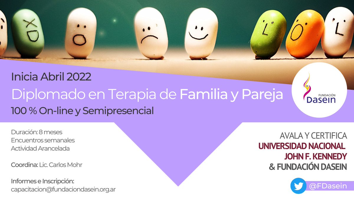 FDasein's tweet photo. @FDasein junto a Universidad Kennedy lanzan el Diplomado en Terapia de Familia y Pareja. En ésta ocasión hemos ampliado nuestro curso y formado un diplomado de Familia y Pareja. 

#psicoterapia #diplomado #familia #pareja #online https://t.co/DWjw21scfu