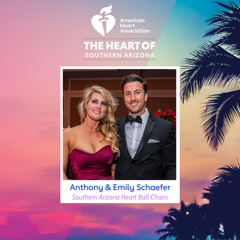 AHAArizona's tweet photo. We're so thankful for the leadership of Anthony &amp; Emily Schaefer, our Southern Arizona Heart Ball Chairs. Thank you for your innovative spirit, and we can't wait to celebrate together next week at the #SoAZHeartBall! @MyTucsonHome https://t.co/uqgMNnomig