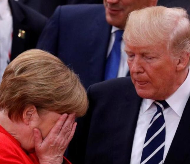 Roshan_Rinaldi's tweet photo. Merkel: "No! We can't send astronauts to the Sun. They would burn up."

Trump: "We can just send them at night,... when it's dark out." https://t.co/9DgCkkh8lI