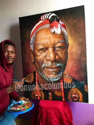 OnuohaColumbus's tweet photo. "HOME CALL” Series 2022
I finally decided to Drop this masterpiece ❤️
Oil on canvas portrait painting of @morgan_freeman freeman Morgan Freeman fuse to our CULTURE...
Artist :@OnuohaColumbus
Instagram handle
https://t.co/jLSpqe6cR1
#artist #art #onuohacolumbus #homecall https://t.co/qBnQwjsgE3