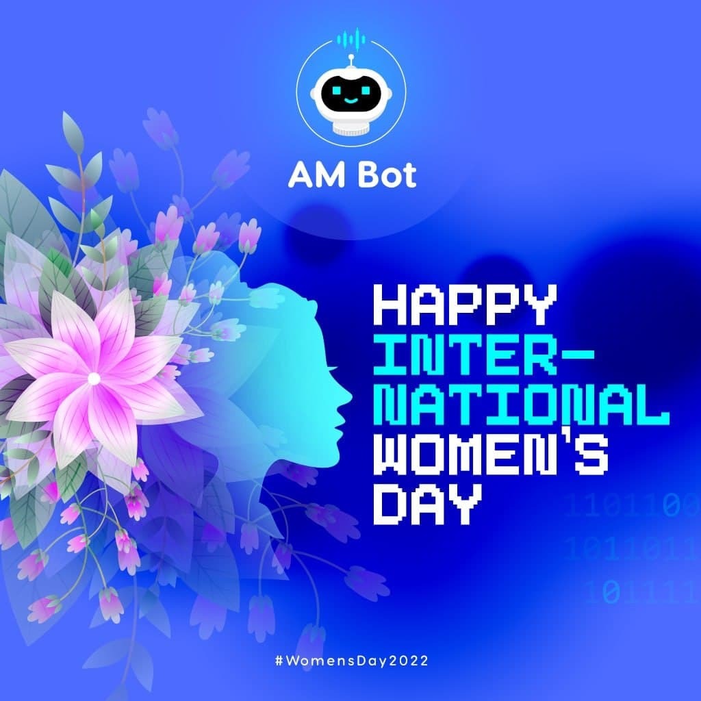 ambotapp's tweet photo. A virtuous woman is more precious and more valuable than gold itself. AM Bot wishes all the strong woman Happy International Women's Day! 🌺🌺
⁣
#ambotapp #ambot #internationalwomensday https://t.co/ucgFxzeJKr