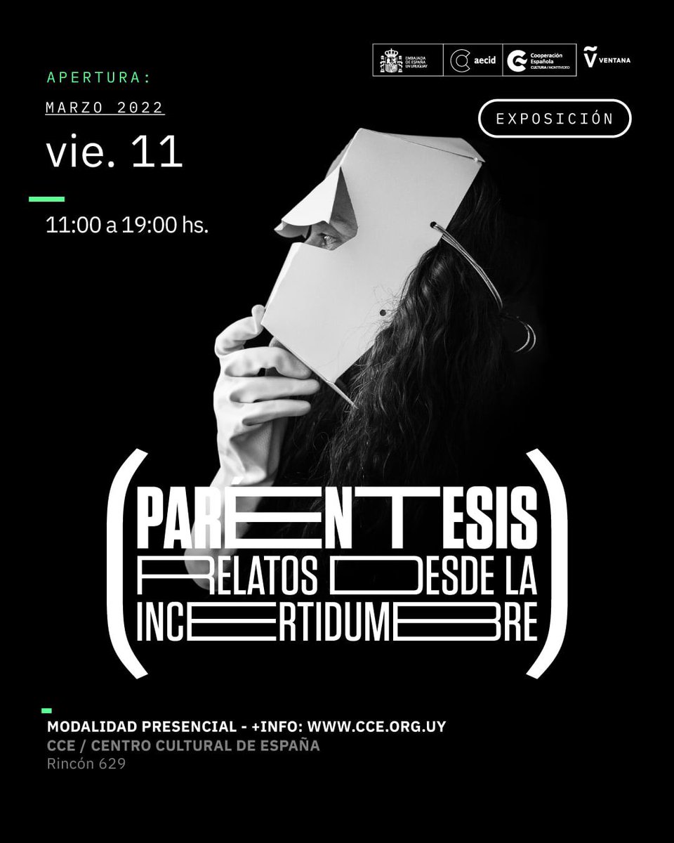 #Exposición  Paréntesis. Relatos desde la incertidumbre

Esta exposición es el fruto de la convocatoria homónima lanzada en febrero de 2021 en la que se recibieron más de 1500 convocatorias. Cuenta con 51 proyectos artísticos seleccionados.

+info: bit.ly/3KdUTH2