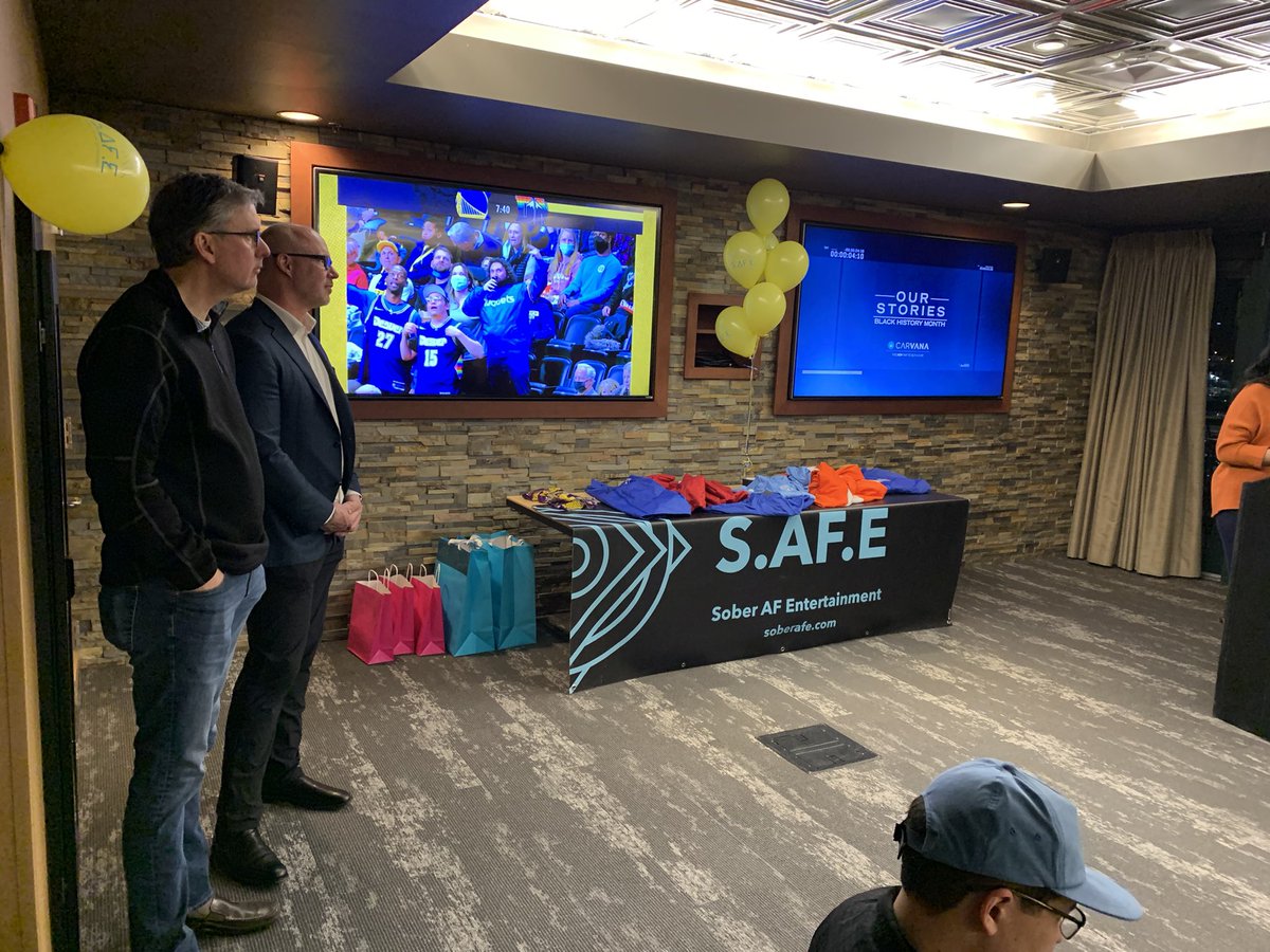 Proud to support <a href="/DukeSoberAF1/">Duke@SoberAF</a>’s leadership and sober events for those in recovery and those supporting them.  Thanks, <a href="/nuggets/">Denver Nuggets</a>, for hosting this event.