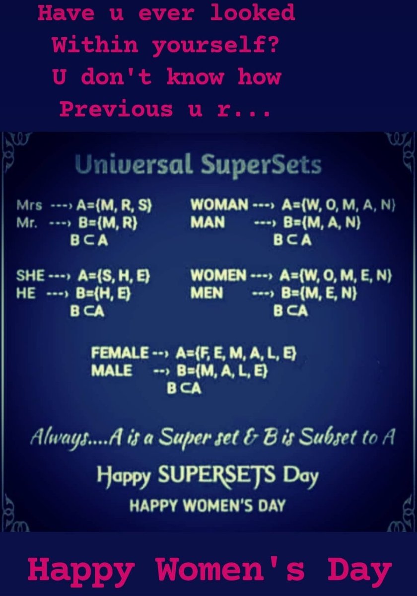 Nusrat114's tweet photo. No relatn is complete widout a Women in dis World.
She plays a role of a "Loving Mom"...
A "Caring Sister"...
An "Understanding Wife"...
And a "Lovable Daughter"...
U hv everything in u n datz d reason y d World is Celebrating u ✌️ https://t.co/JQseX6TWKW