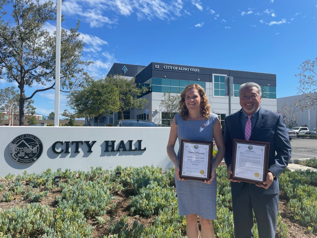 SoCal_RedCross's tweet photo. During Red Cross Month, we thank our cities and counties that continue to support our lifesaving mission. We appreciate @CityofDanaPoint @LagunaNiguelCty @alisoviejocity @CitySanClemente &amp; @CityLagunaHills for presenting proclamations recognizing March as #RedCrossMonth. 👏🏽 https://t.co/zJbvpgVf7N