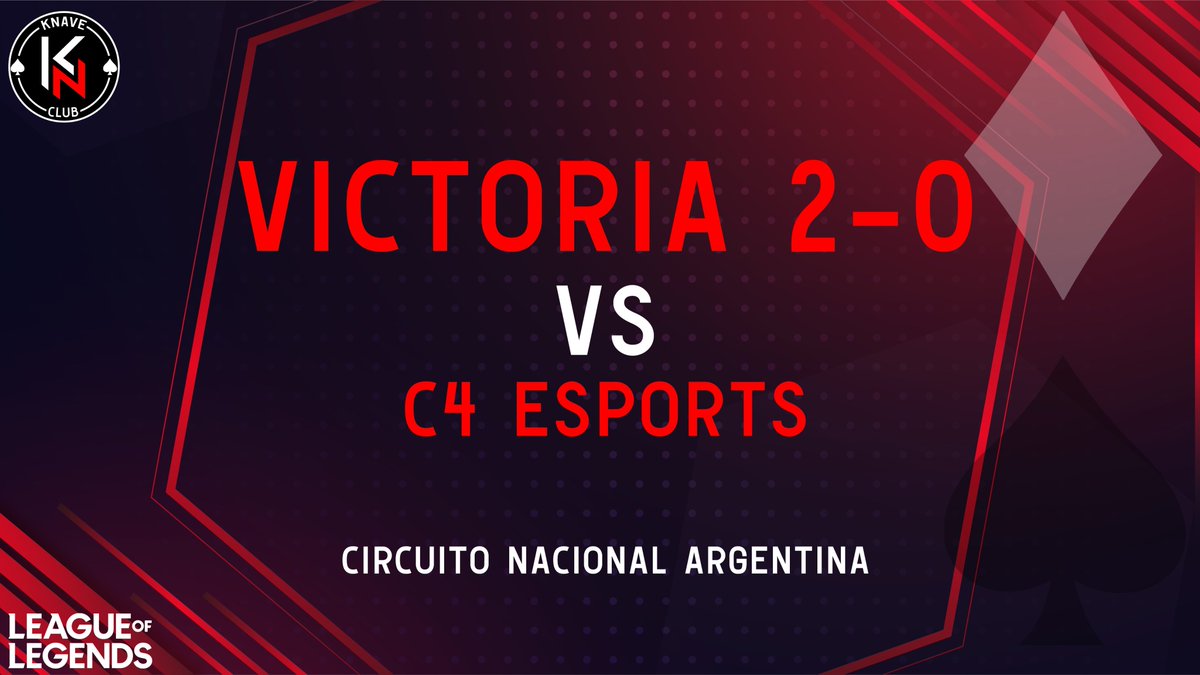 knave_club's tweet photo. Vencemos a @c4esportsok 2-0 y avanzamos a los octavos de Los Circuitos Nacionales Argentina.  ¡GGWP!  

#GOKNAVE♠ https://t.co/C47HPNOMaL