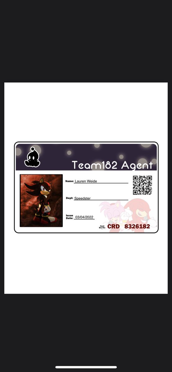 lovetotravellw1's tweet photo. @sonicsong182 hereโs my Agent ID card #Agent182 #SonicSong182 #Team182 #ChannelMemberships https://t.co/tJ2oQH3rmr