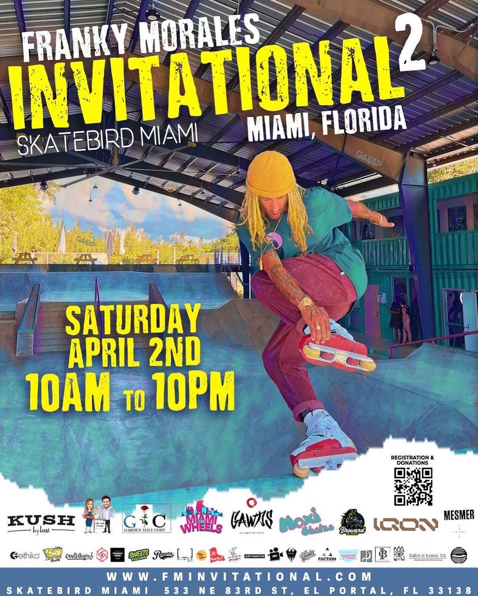 cryptobladezcbc's tweet photo. We're excited for FM Invitational 2 @SkateBirdMiami and proud to be part of it.

See everyone there!
#SolanaNFTs #SolanaNFTDrop #Miami #rollerblading #bladelife #aggressiveinline #rollerblading https://t.co/exEUKmOYMw