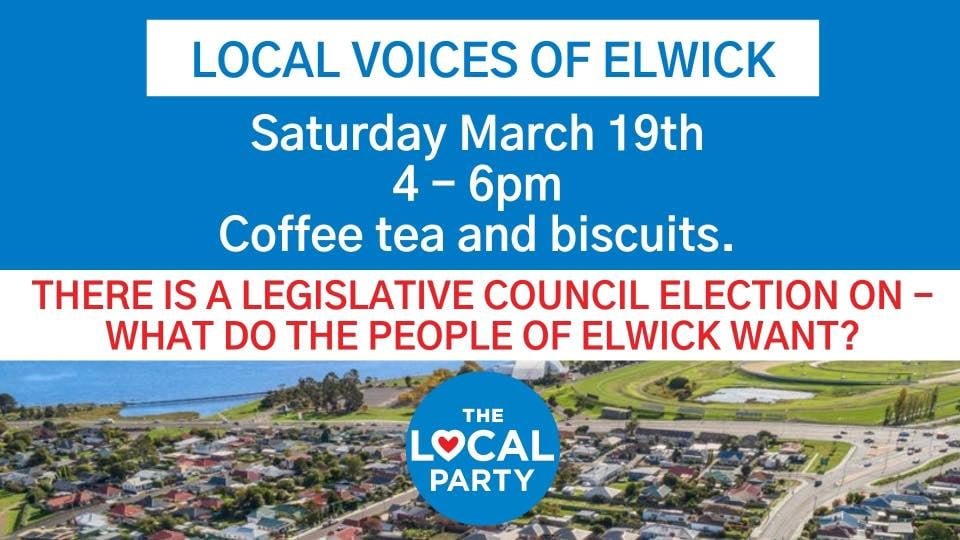 tassiepatrat's tweet image. Elwick LegCo. Get it out of the hands of the #LibLabs. 
Glenorchy Footy Club 19th March 4 to 6 #politas