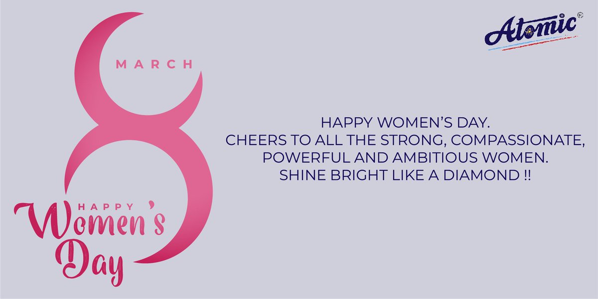 AtomicProducts's tweet photo. Atomic family wishes a very happy women's day to all the amazing womens out there!
.
.
#atomic #womensday #8thmarch #internationalwomensday #happywomensday https://t.co/pup1mkPEet