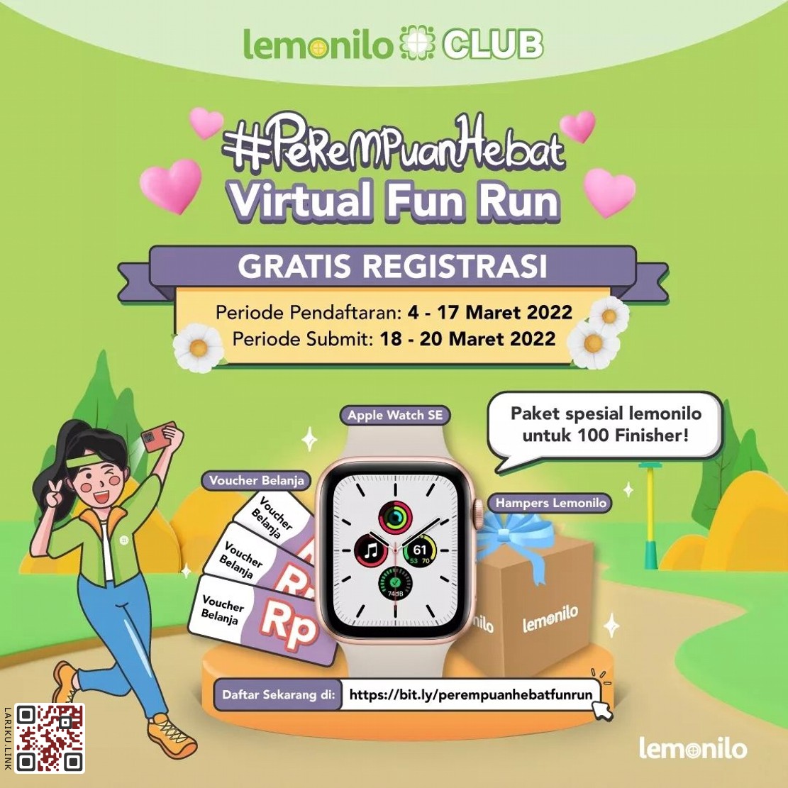 LarikuInfo's tweet image. 🔽
🍋 #PerempuanHebat Virtual Fun Run
🗓️ 18-20 Maret 2022
📐 5K • Virtual/Fun Run
🌤 Bebas / Anywhere
💛
🧿 LariKu.info/PHVR22 ️◀️
🔺
🔺

••••
#PerempuanHebat #VirtualFunRun #LemoniloFitClub #LariKuinfo LariKu.info/perempuanhebat…