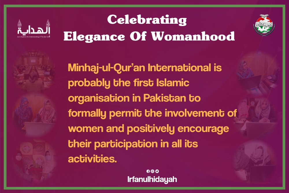 Minhaj-ul-Qur’an International is probably the first Islamic organisation in Pakistan to formally permit the involvement of women and positively encourage their participation in all its activities.
#MWLEmpoweringWomen
<a href="/MinhajSisMWL/">Minhaj-ul-Quran Women League</a>
