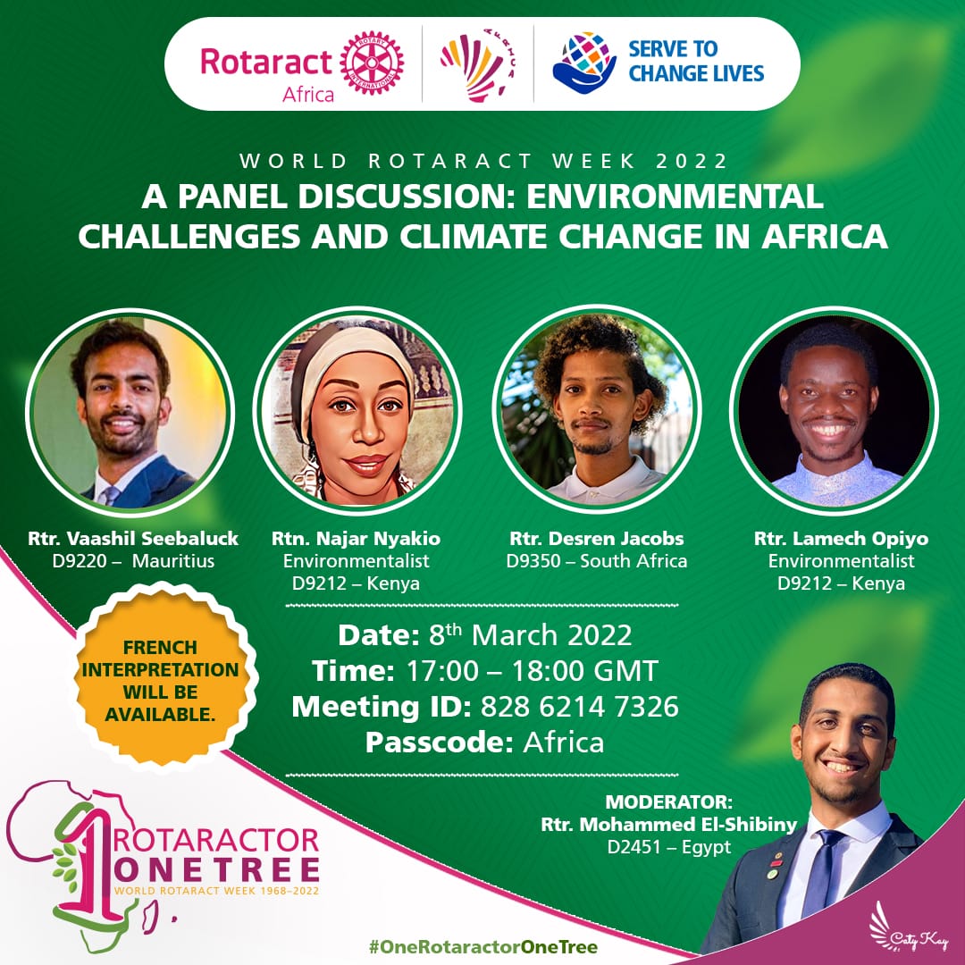 LamechLamarch25's tweet photo. Delighted to be part of the panelists.
Let's talk about effects of climate change, how climate change is affecting Africa, what we need to do & How best can we mobilize our communities towards a environmental conservation.
#GenerationRestoration
#OneRotaractorOneTree https://t.co/39CL2p8xdi