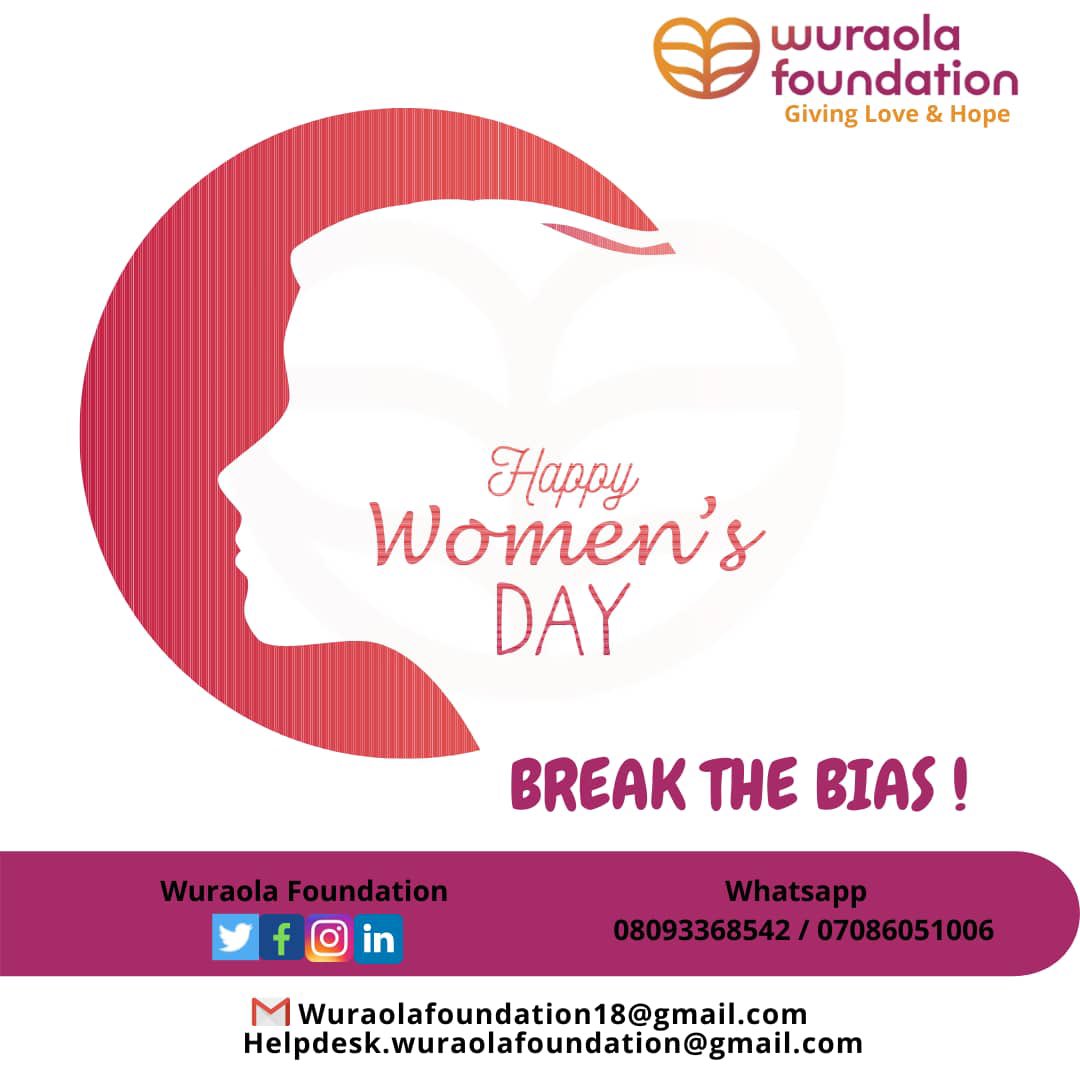 wurafoundation's tweet photo. Happy International Women’s Day to every woman out to there. 
Ladies, stay-at-home mum, gainfully employed, unemployed, career women, entrepreneurs, mothers and EVERY WOMAN OUT THERE!

We love and appreciate you!

#breakthebias 
#breakthebias2022 
#iwd2022 https://t.co/y6nfVCXxQ0