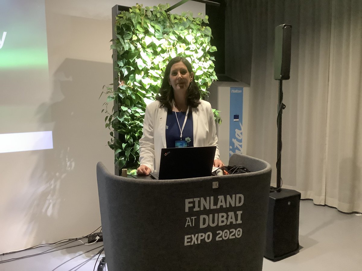 Finland in the Emirates and EXPO2022 today. In the group foto on right Jekaterina Lavonen, who is responsible of the Nuclear Finland today. Readiness for hosting the Capacity building panel is seen here by Erika Holt.