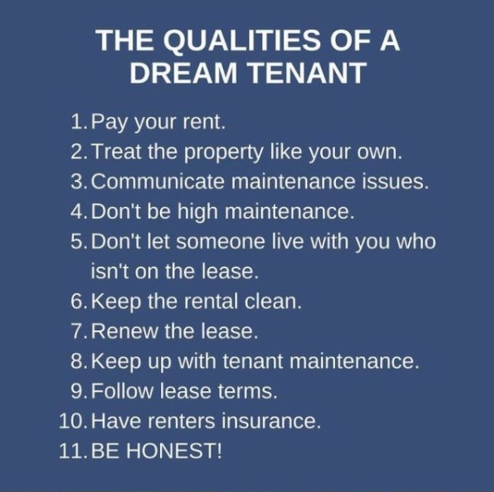 ArcaProperty's tweet photo. Qualities of a dream tenant!

#arcapropertymanagement #rentals #tips #property #rentalproperty #propertymanagement #leasing #apartments #apartmentlife #tenants #cuadragroup https://t.co/HthNUd3OB7