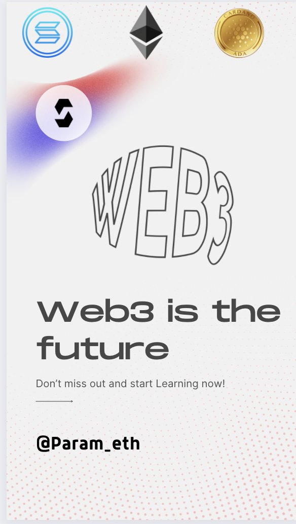 Param_eth's tweet image. I created a curated list of Web3 Learning Resources E-book.

Learn : ↓

- Blockchain
- Bitcoin
- Ethereum Dev
- Solana Dev
- Create your own Blockchain

Get a FREE copy of Book👇

Step 1 - ✅ Follow me 
Step 2 - ✅ Like and Retweet 

Say 👋 I will Send you , open your Dms 💬
