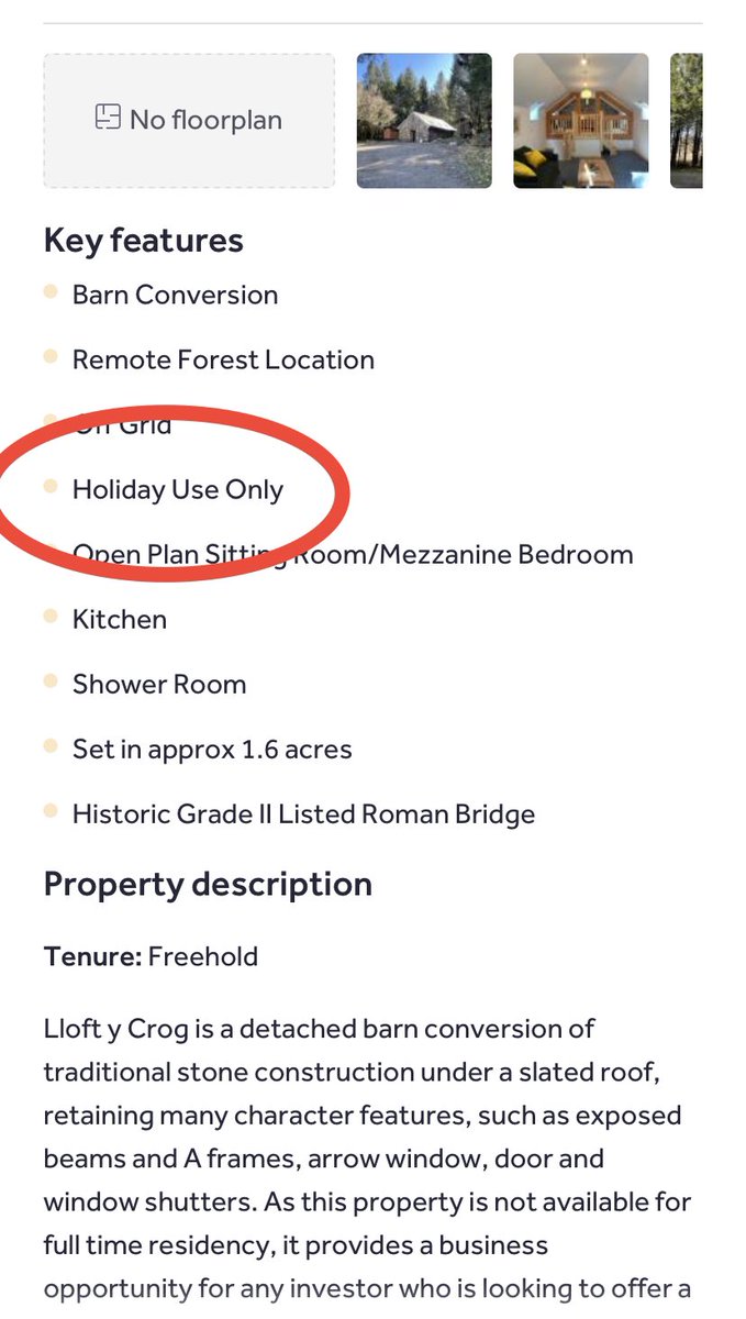 OwsWills's tweet photo. A £385,000 one-bed holiday shack in an area where the annual salary is barely £20,000 and the language of the home is Welsh.

⚠️ Second homes kill communities ⚠️

#HawliFywAdra 🏴󠁧󠁢󠁷󠁬󠁳󠁿 https://t.co/sjAR7DXGJ2