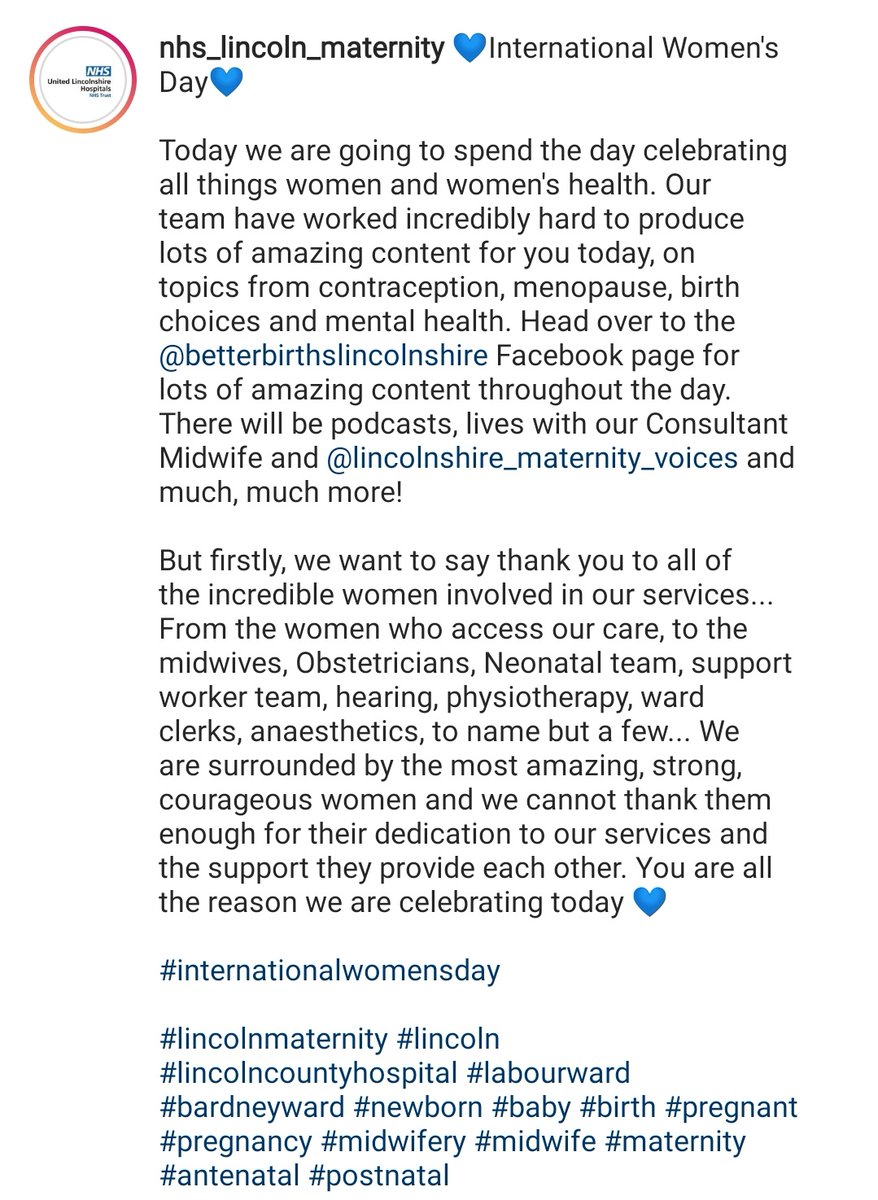 ULHT Lincoln Maternity (@ulhtmaternitylc) on Twitter photo 💙International Women's Day💙
Today we are celebrating all things women and women's health. Our team have worked incredibly hard to produce lots of amazing content... Head over to <a href="/betterbirthlinc/">Better Births Lincs 💙</a> Facebook page for some amazing topics, including FB live with Cons MW and podcasts 💙International Women's Day💙
Today we are celebrating all things women and women's health. Our team have worked incredibly hard to produce lots of amazing content... Head over to <a href="/betterbirthlinc/">Better Births Lincs 💙</a> Facebook page for some amazing topics, including FB live with Cons MW and podcasts