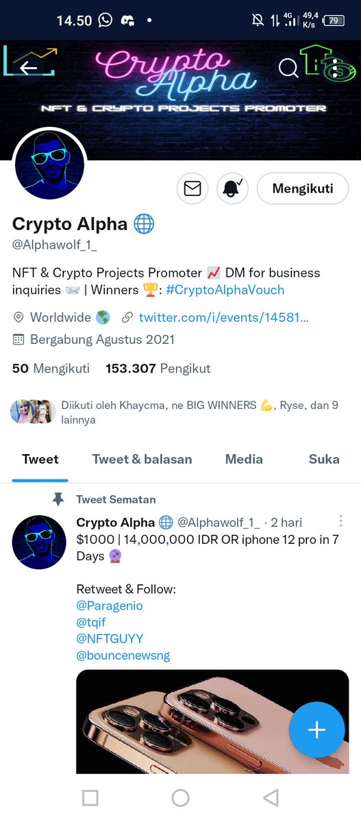 ChealseaMikhay1's tweet photo. @Alphawolf_1_ Done ,bismillah semoga big win https://t.co/siSBAlbETv
