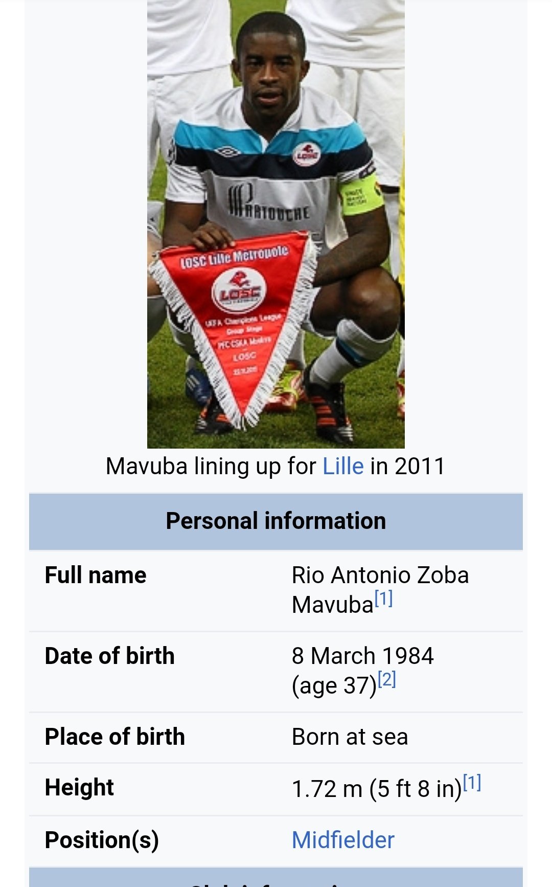 Happy Birthday to Rio Mavuba The only footballer that I\m aware of who was born at sea 