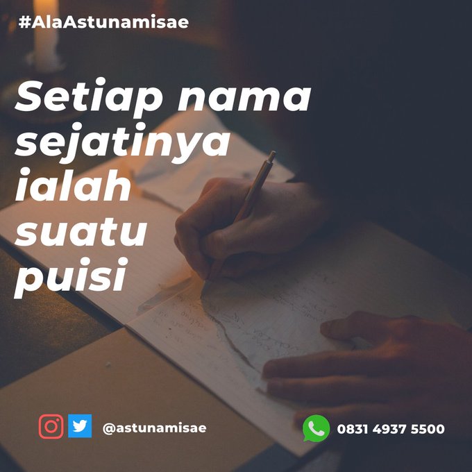 sefkelik's tweet photo. UTAS/THREAD

36 Kata dari bahasa
• Sanskerta,
• Kawi,
• Jawa,
• Indonesia, dan lain-lain
yang bisa dimanfaatkan jadi nama bayi yang oke &amp; keren.

*repost dari berbagai unggahan @astunamisae 2019-2022
😉 https://t.co/vSVxopbJLW