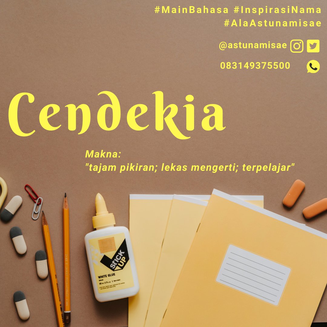 sefkelik's tweet photo. UTAS/THREAD

36 Kata dari bahasa
• Sanskerta,
• Kawi,
• Jawa,
• Indonesia, dan lain-lain
yang bisa dimanfaatkan jadi nama bayi yang oke &amp; keren.

*repost dari berbagai unggahan @astunamisae 2019-2022
😉 https://t.co/vSVxopbJLW