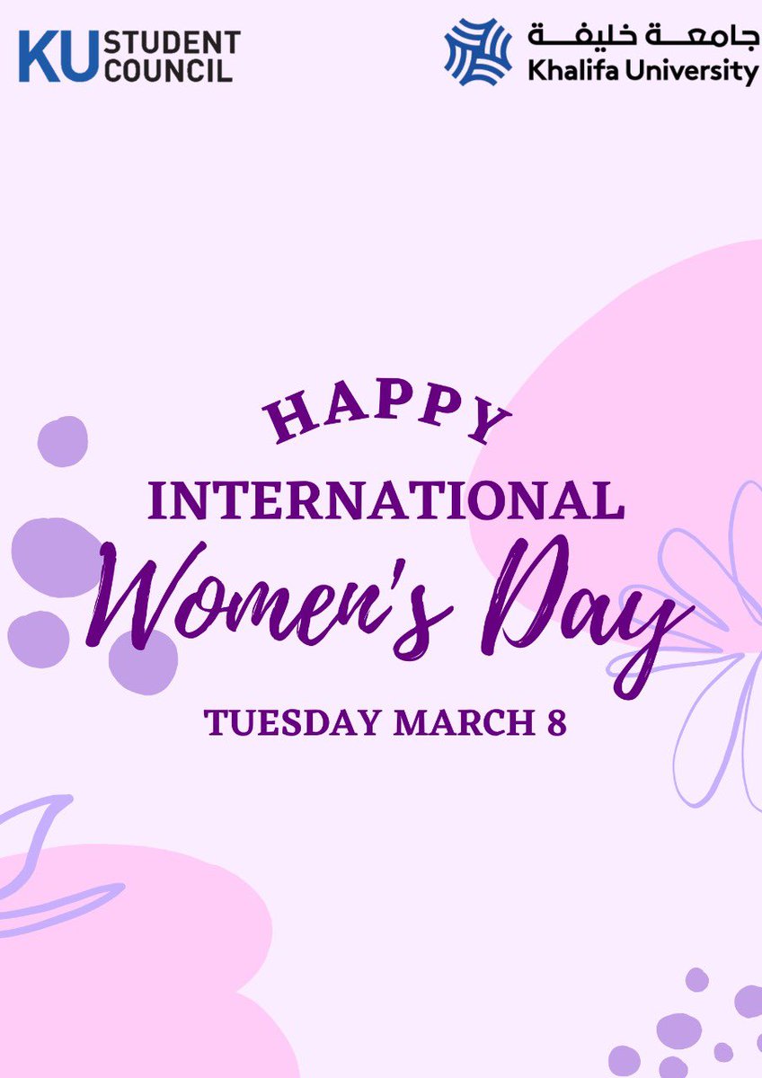 KhalifaUni_SC's tweet photo. KU Student Council Wishes You A Happy Women's Day 🤍🪄 https://t.co/fTaN5XR5Va